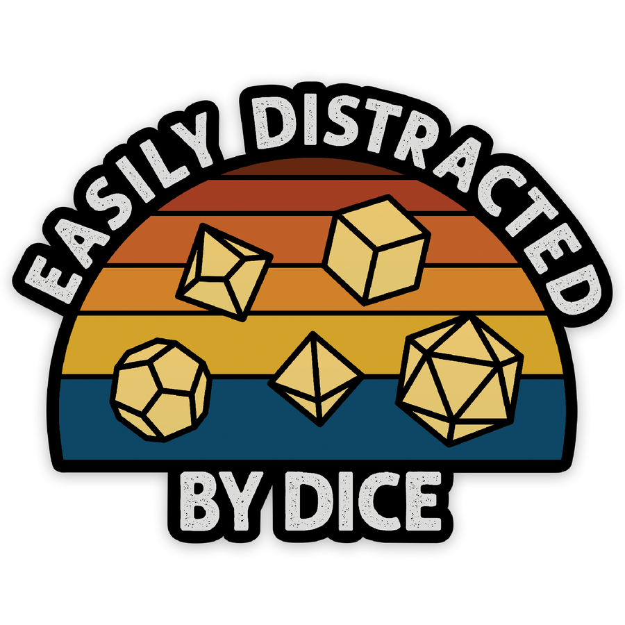 Easily Distracted Waterproof Die Cut Vinyl Sticker | Grognard Games