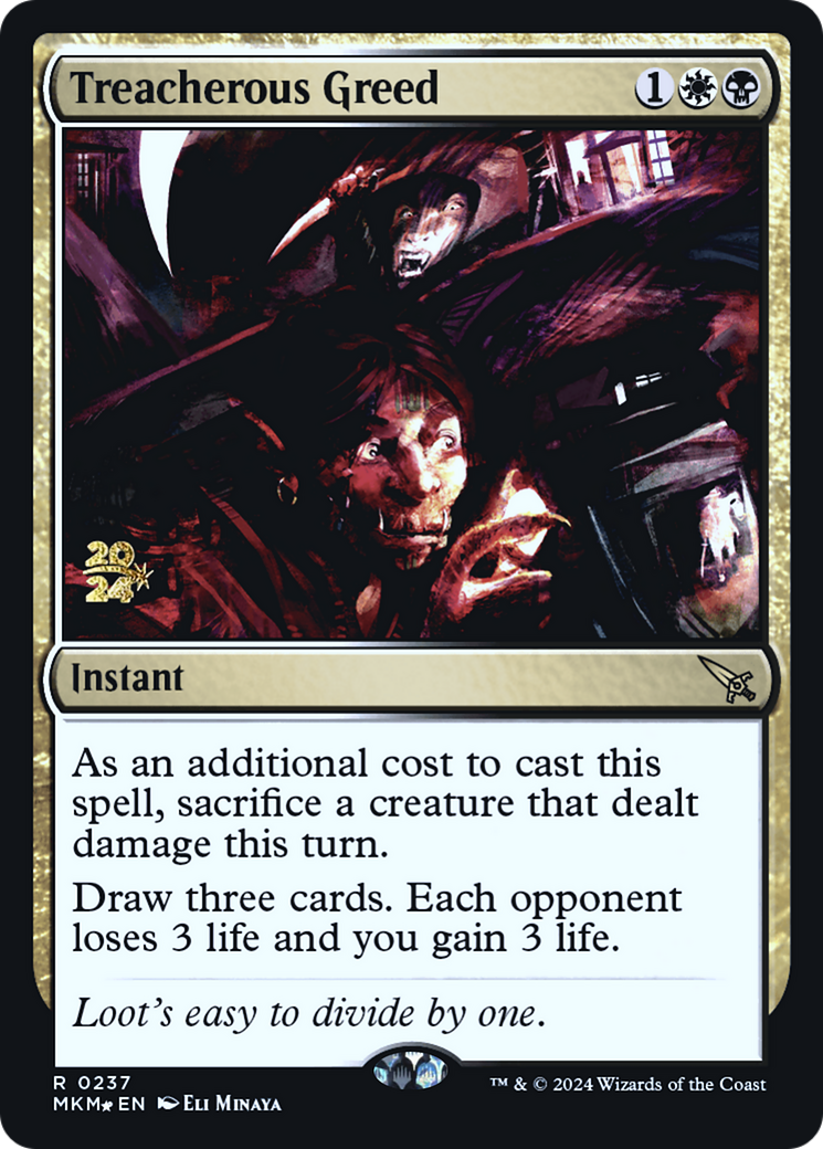 Treacherous Greed [Murders at Karlov Manor Prerelease Promos] | Grognard Games