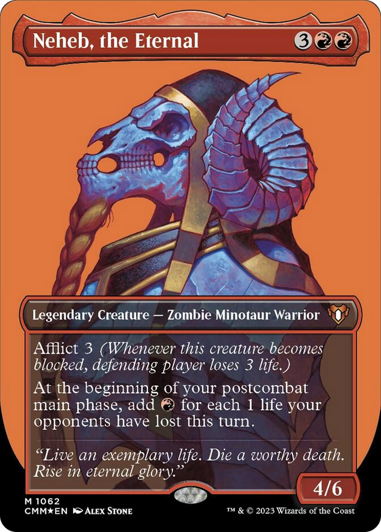 Neheb, the Eternal (Borderless Textured Foil Frame Break) [Commander Masters] | Grognard Games