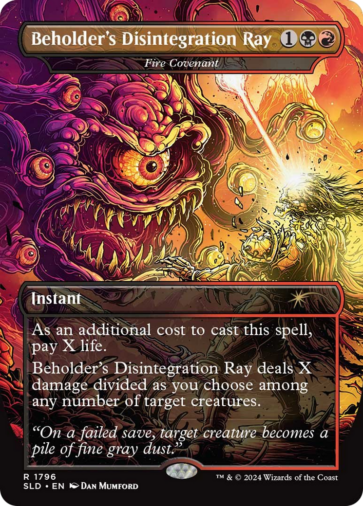Fire Covenant (SLD-1796) - Secret Lair Drop / Beholder's Disintegration Ray (Borderless) Foil | Grognard Games