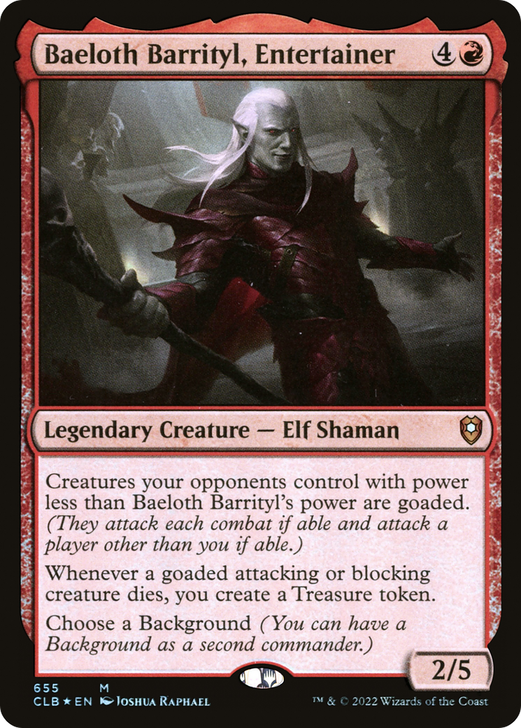 Baeloth Barrityl, Entertainer [Commander Legends: Battle for Baldur's Gate] | Grognard Games