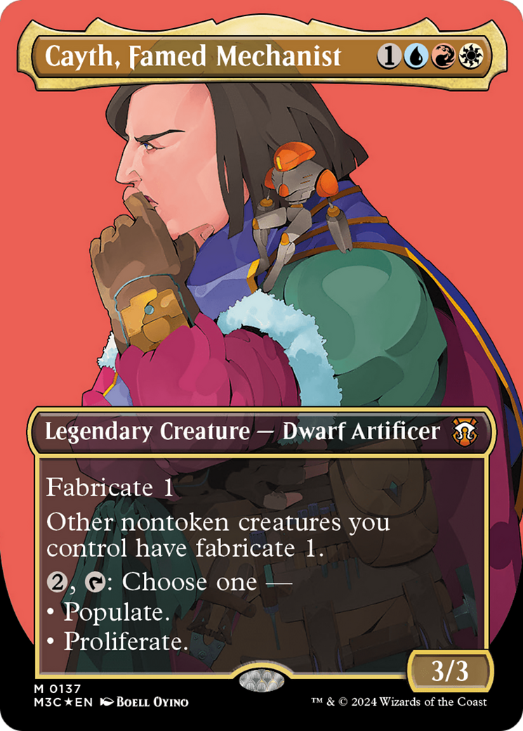 Cayth, Famed Mechanist (Borderless) (Ripple Foil) [Modern Horizons 3 Commander] | Grognard Games