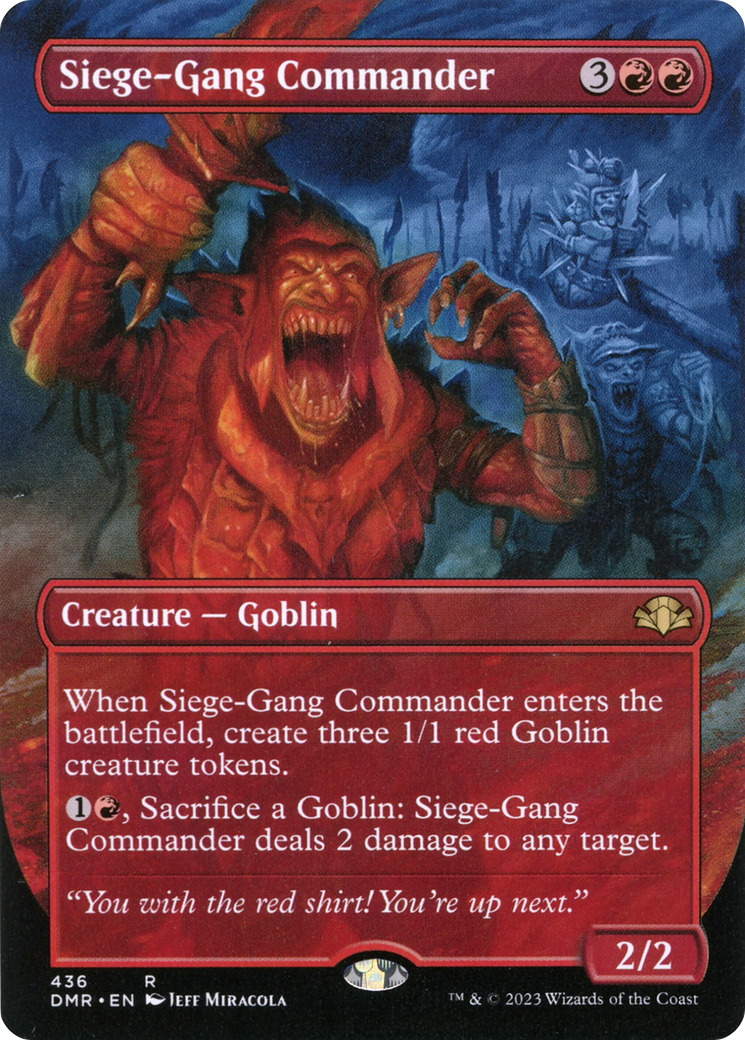 Siege-Gang Commander (Borderless Alternate Art) [Dominaria Remastered] | Grognard Games