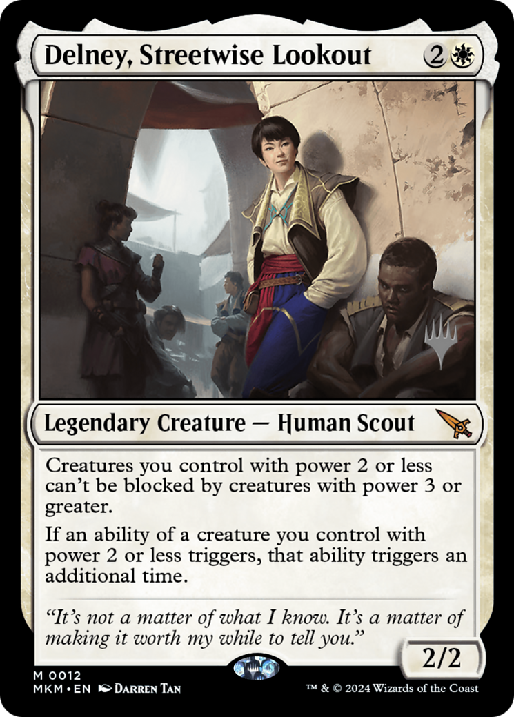Delney, Streetwise Lookout (Promo Pack) [Murders at Karlov Manor Promos] | Grognard Games