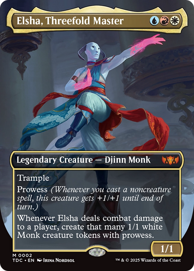 Elsha, Threefold Master (Borderless) [Tarkir: Dragonstorm Commander] | Grognard Games
