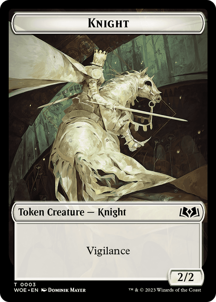 Knight // Food (0013) Double-Sided Token [Wilds of Eldraine Tokens] | Grognard Games