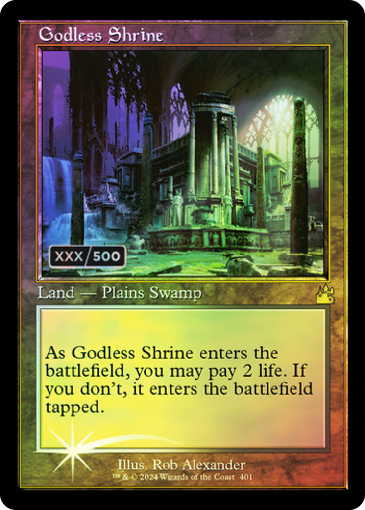Godless Shrine (Retro) (Serialized) [Ravnica Remastered] | Grognard Games
