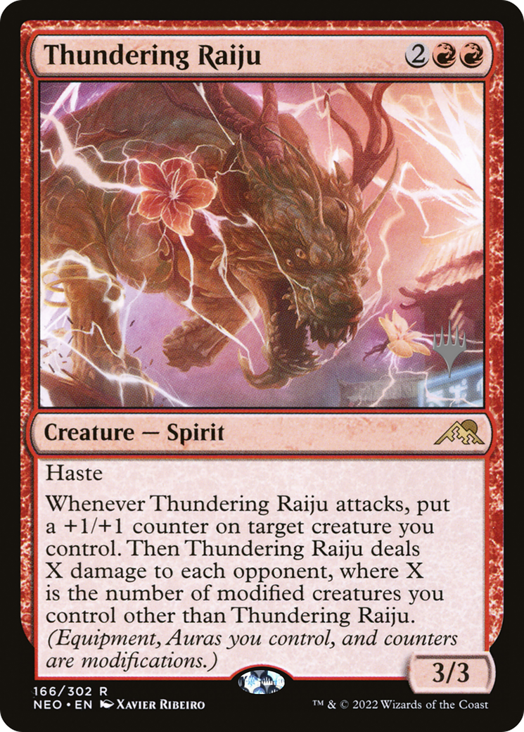 Thundering Raiju (Promo Pack) [Kamigawa: Neon Dynasty Promos] | Grognard Games