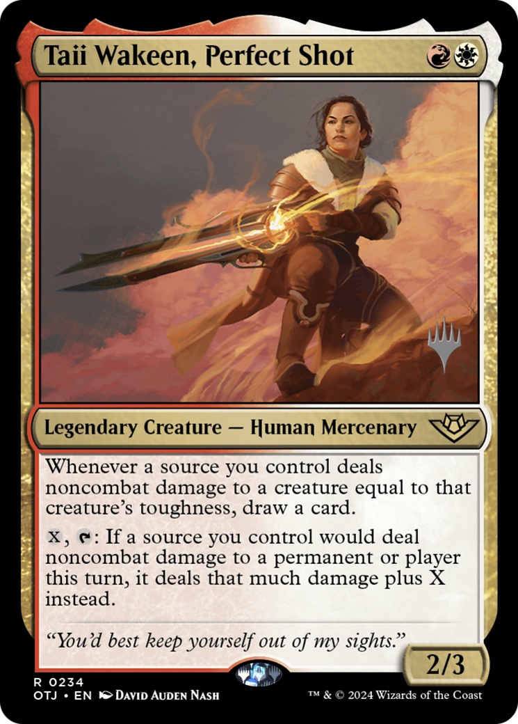 Taii Wakeen, Perfect Shot (Promo Pack) [Outlaws of Thunder Junction Promos] | Grognard Games