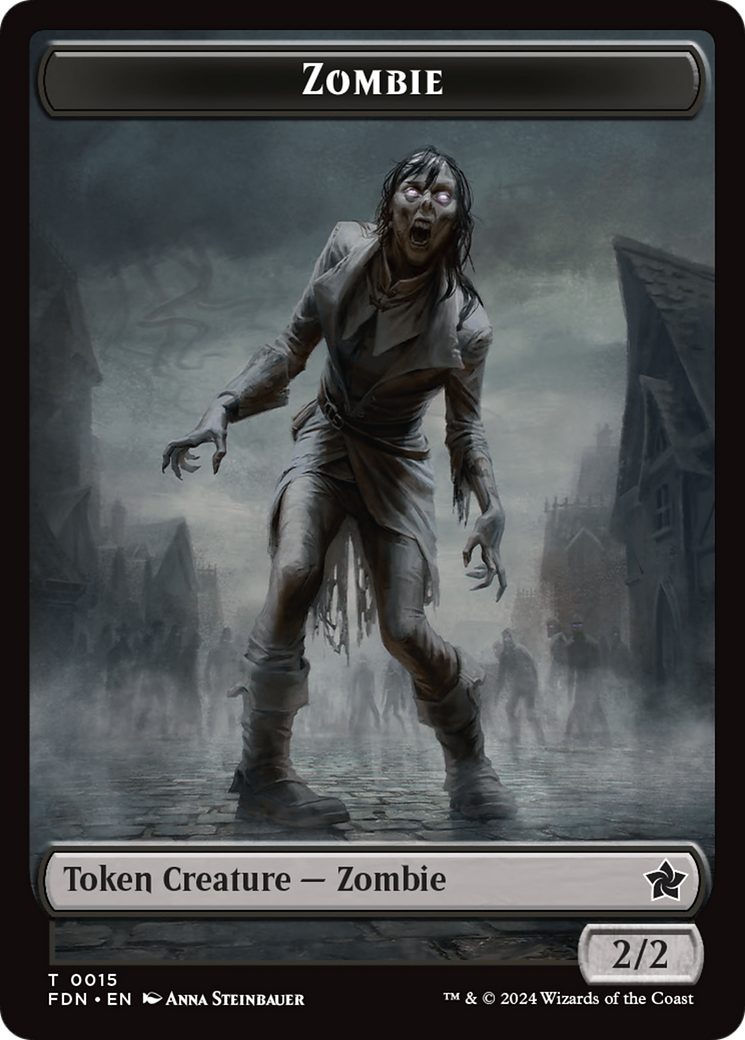 Faerie // Zombie Double-Sided Token [Foundations Tokens] | Grognard Games