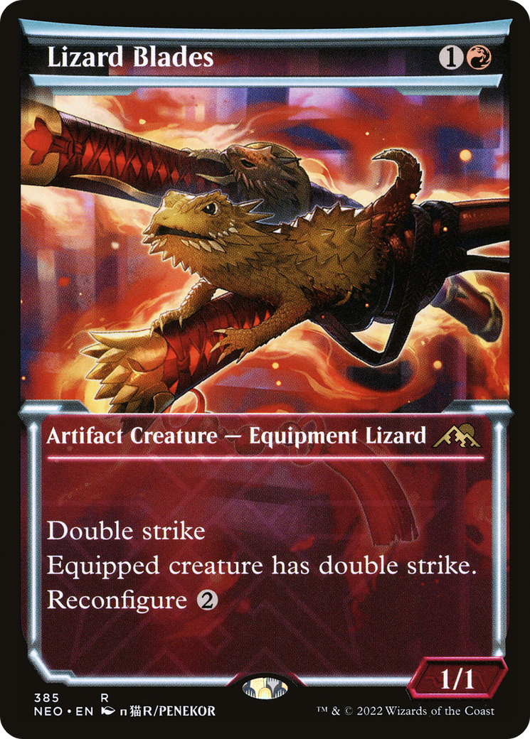 Lizard Blades (Showcase Soft Glow) [Kamigawa: Neon Dynasty] | Grognard Games