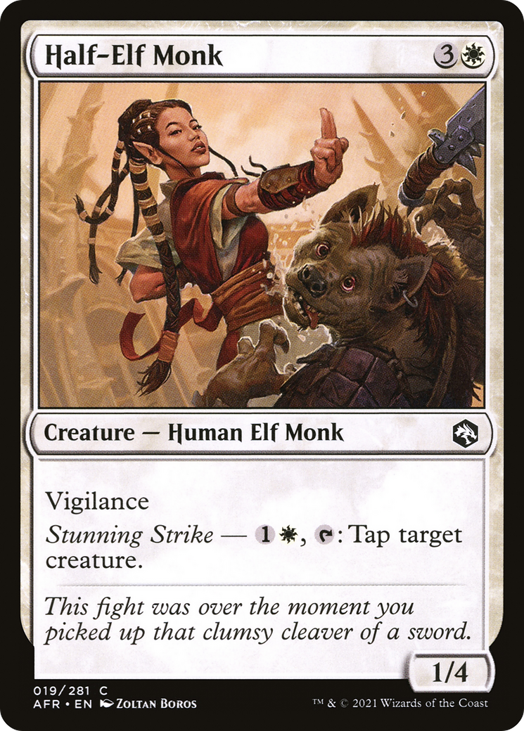 Half-Elf Monk [Dungeons & Dragons: Adventures in the Forgotten Realms] | Grognard Games