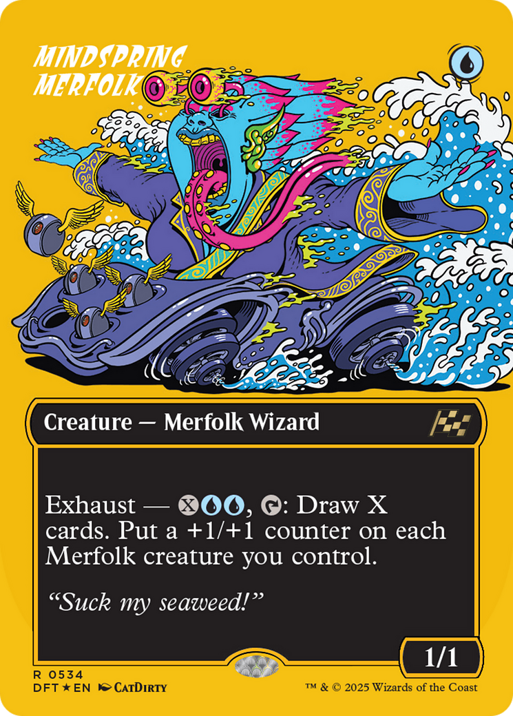Mindspring Merfolk (Borderless) (First-Place Foil) [Aetherdrift] | Grognard Games