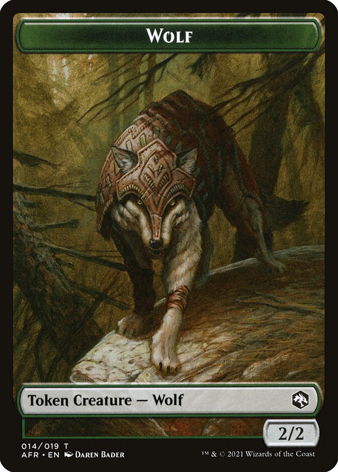 Wolf // Icingdeath, Frost Tongue Double-Sided Token [Dungeons & Dragons: Adventures in the Forgotten Realms Tokens] | Grognard Games