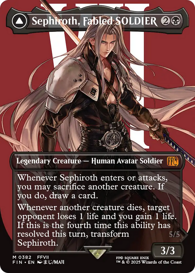 Sephiroth, Fabled SOLDIER (Borderless) (0382) (FIN-382) - FINAL FANTASY Foil | Grognard Games