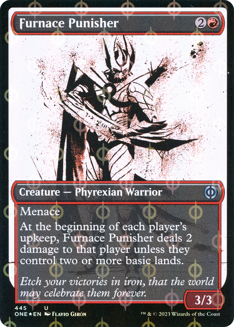 Furnace Punisher (Showcase Ichor Step-and-Compleat Foil) [Phyrexia: All Will Be One] | Grognard Games