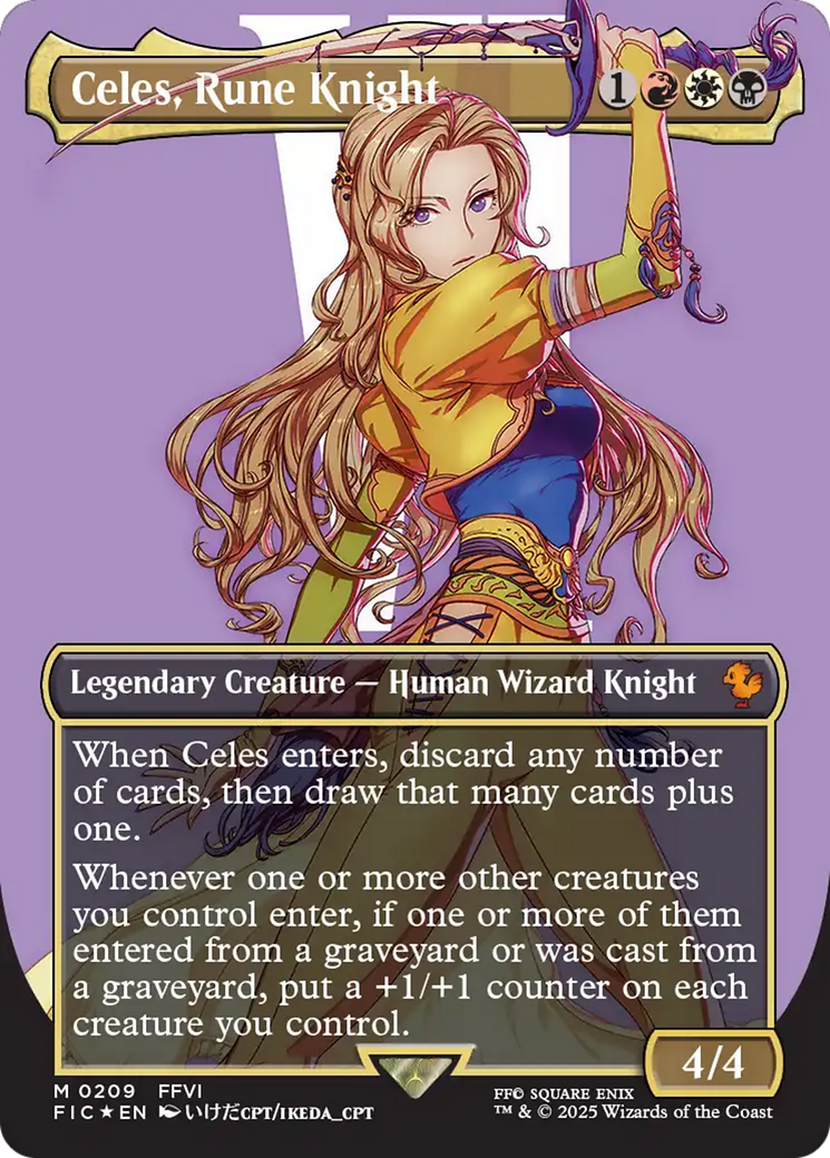 Celes, Rune Knight (Borderless) (Surge Foil) [FINAL FANTASY Commander] | Grognard Games