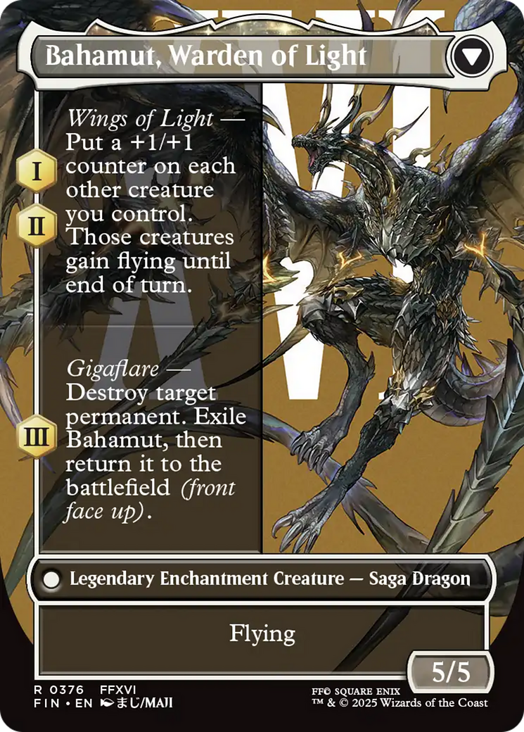 Dion, Bahamut's Dominant // Bahamut, Warden of Light (FIN-376) - FINAL FANTASY: (enchantment) (Borderless) | Grognard Games