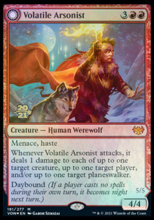 Volatile Arsonist // Dire-Strain Anarchist [Innistrad: Crimson Vow Prerelease Promos] | Grognard Games