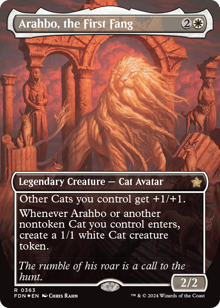 Arahbo, the First Fang (Borderless) (Mana Foil) [Foundations] | Grognard Games