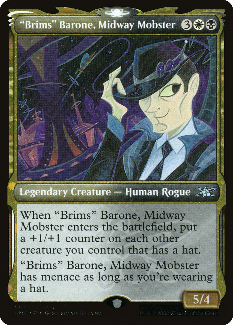 "Brims" Barone, Midway Mobster (Showcase) (Galaxy Foil) [Unfinity] | Grognard Games
