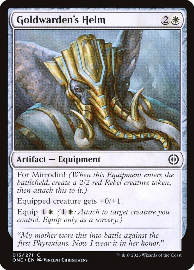 Goldwarden's Helm [Phyrexia: All Will Be One] | Grognard Games
