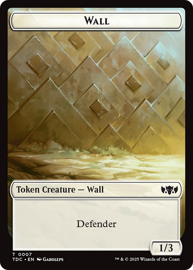 Wall // Spider Double-Sided Token [Tarkir: Dragonstorm Commander Tokens] | Grognard Games