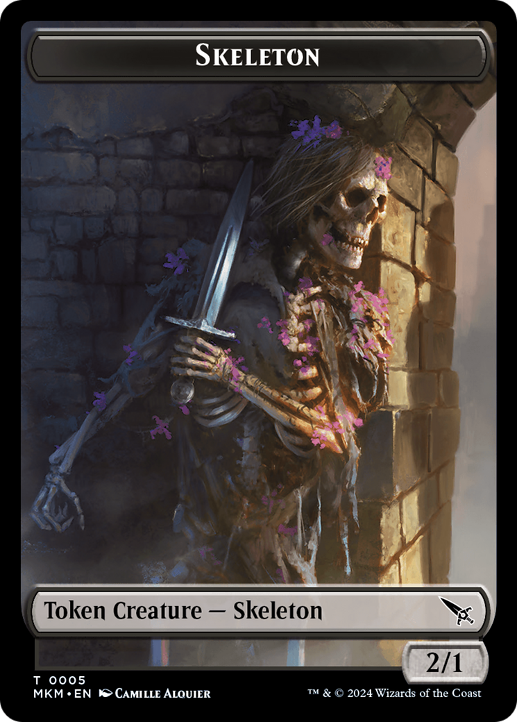 Skeleton Token [Murders at Karlov Manor Tokens] | Grognard Games