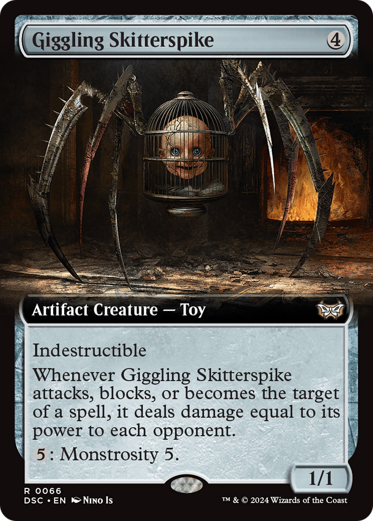 Giggling Skitterspike (Extended Art) [Duskmourn: House of Horror Commander] | Grognard Games