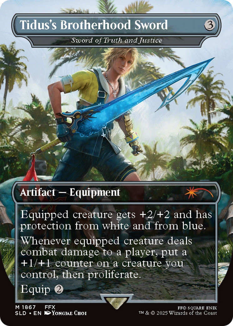 Sword of Truth and Justice (SLD-1867) - Secret Lair Drop / Tidus's Brotherhood Sword (Borderless) | Grognard Games