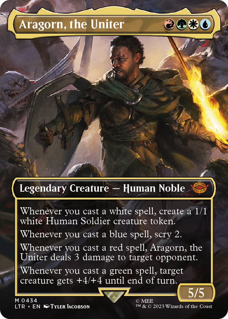 Aragorn, the Uniter (Borderless Alternate Art) [The Lord of the Rings: Tales of Middle-Earth] | Grognard Games