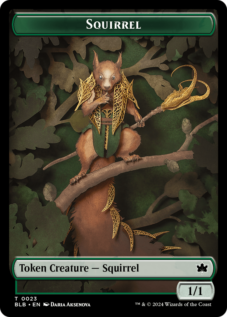 Squirrel // Food Double-Sided Token [Bloomburrow Tokens] | Grognard Games