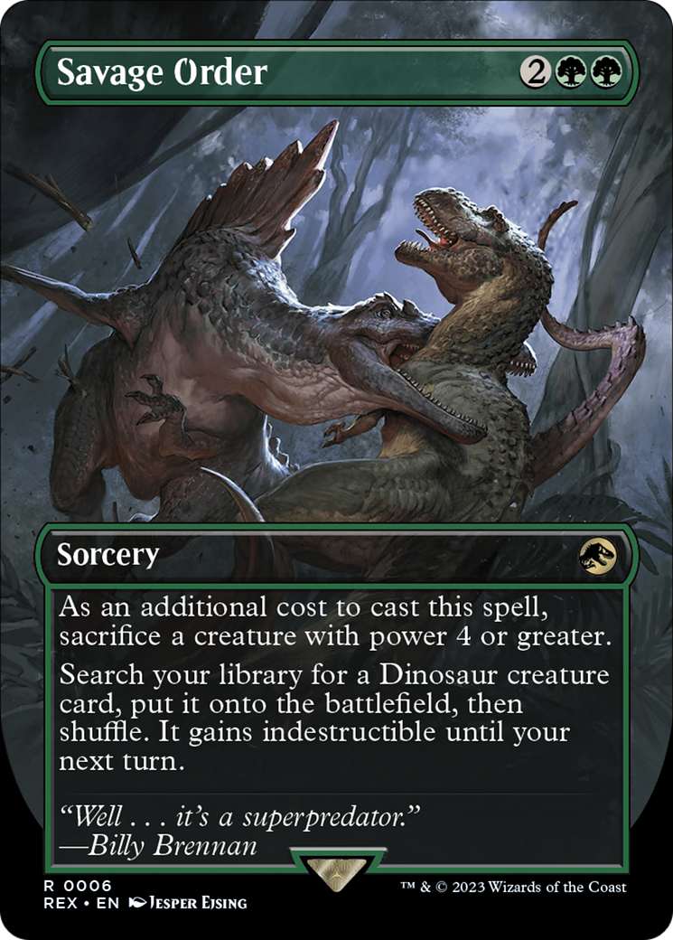 Savage Order (REX-006) - Jurassic World Collection (Borderless) | Grognard Games