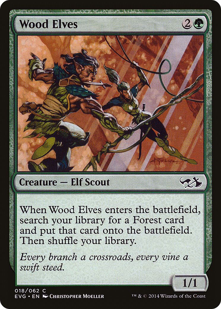 Wood Elves (DD3-018) - Duel Decks Anthology: Elves vs. Goblins Foil | Grognard Games