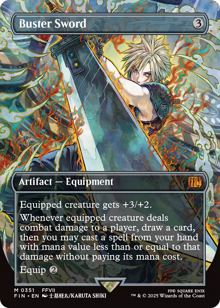 Buster Sword (Borderless) (FIN-351) - FINAL FANTASY Foil | Grognard Games