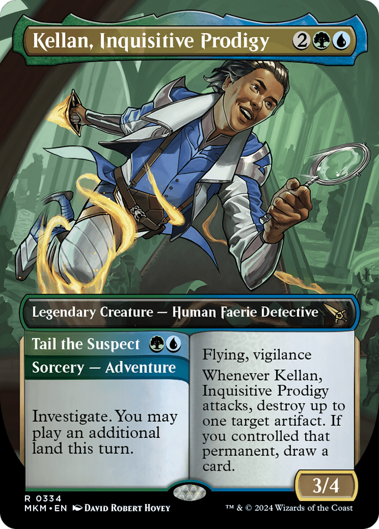 Kellan, Inquisitive Prodigy // Tail the Suspect (Borderless) [Murders at Karlov Manor] | Grognard Games