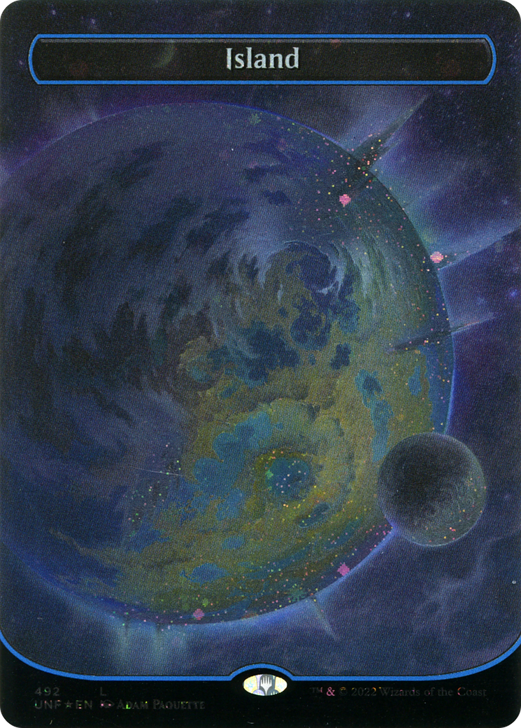 Island (492) (Orbital Space-ic Land) (Galaxy Foil) [Unfinity] | Grognard Games