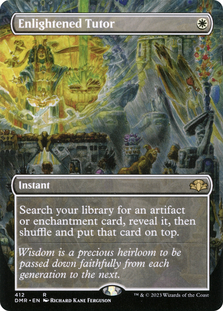 Enlightened Tutor (Borderless Alternate Art) [Dominaria Remastered] | Grognard Games