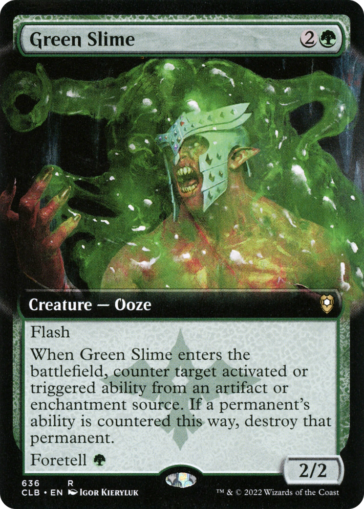 Green Slime (Extended Art) [Commander Legends: Battle for Baldur's Gate] | Grognard Games