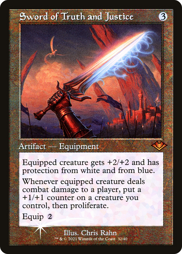 Sword of Truth and Justice (MH1-032) - Modern Horizons 1 Timeshifts Etched Foil | Grognard Games