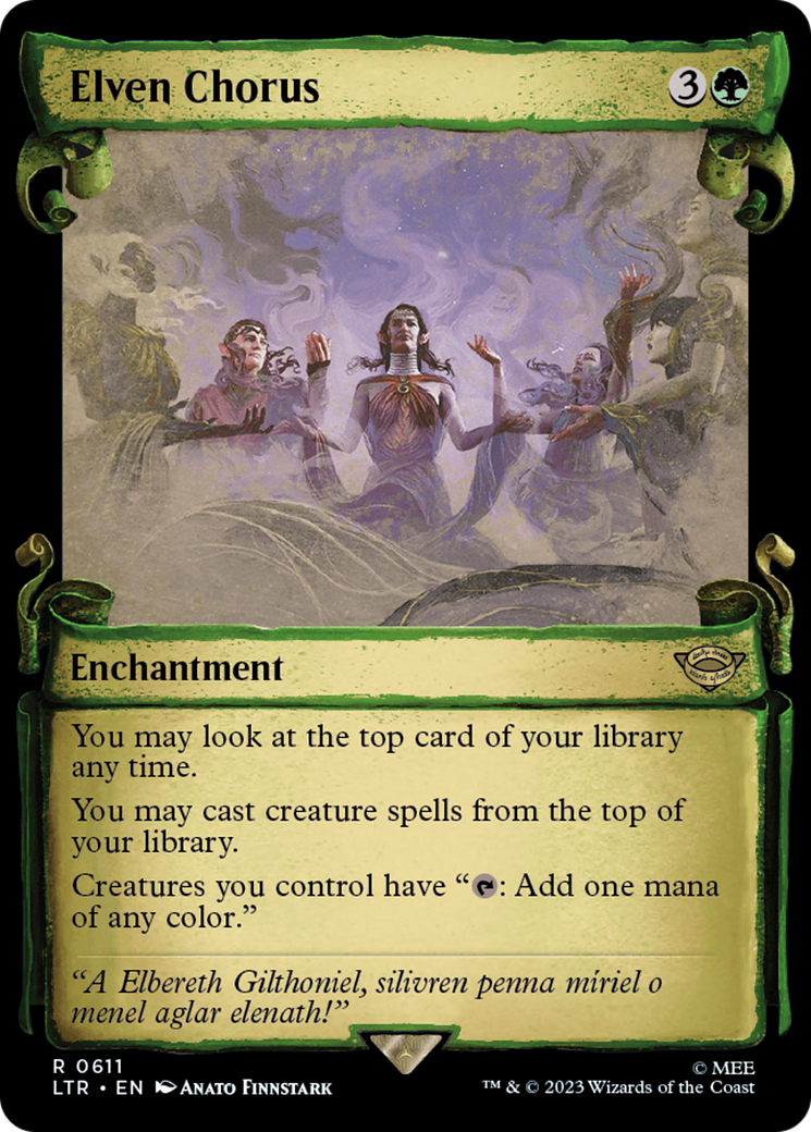 Elven Chorus (LTR-611) - The Lord of the Rings: Tales of Middle-earth: (Showcase) Foil | Grognard Games