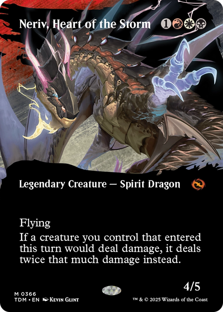 Neriv, Heart of the Storm (TDM-366) - Tarkir: Dragonstorm: (Showcase) (Borderless) Foil | Grognard Games