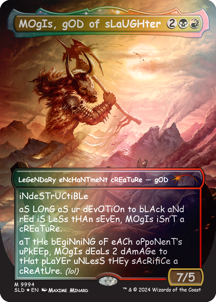 MOgIs, gOD of sLaUGHter (9994) (Rainbow Foil) [Secret Lair Drop Series] | Grognard Games