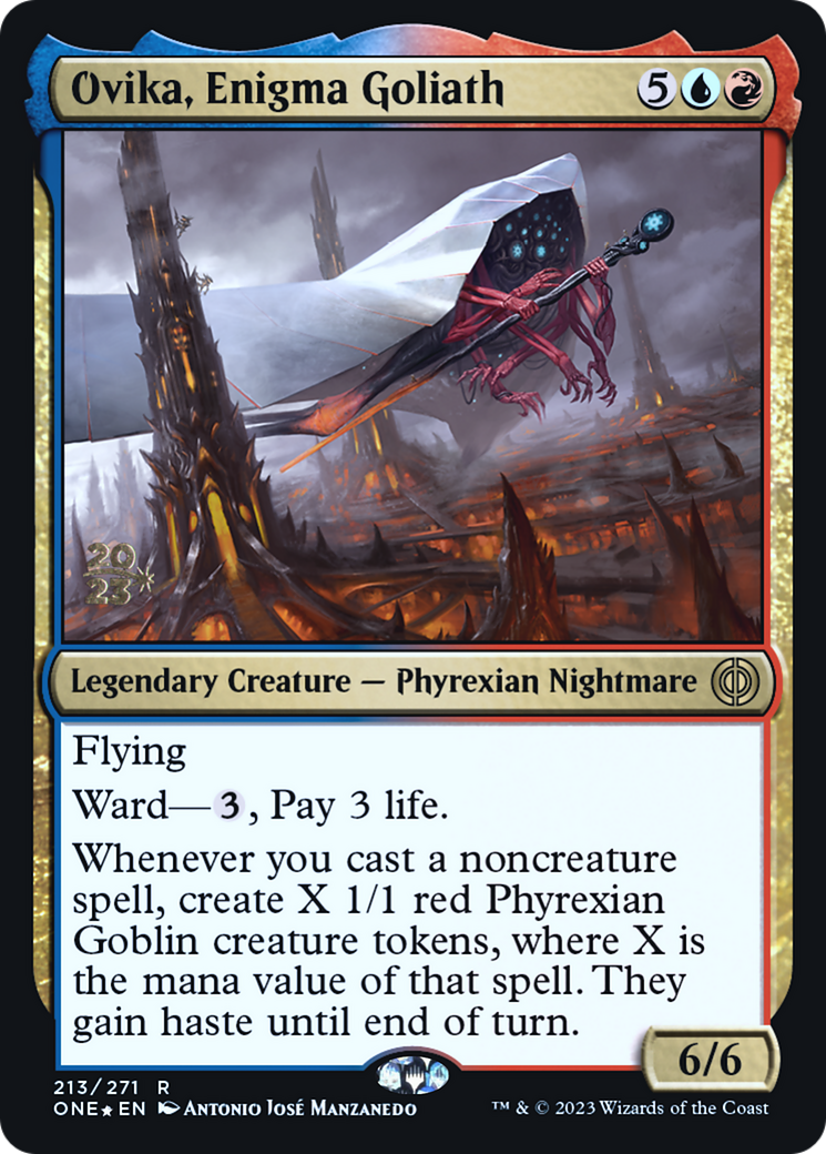 Ovika, Enigma Goliath [Phyrexia: All Will Be One Prerelease Promos] | Grognard Games