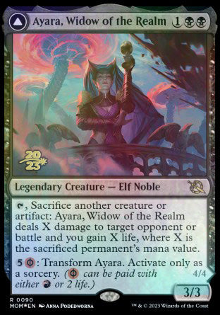 Ayara, Widow of the Realm // Ayara, Furnace Queen [March of the Machine Prerelease Promos] | Grognard Games