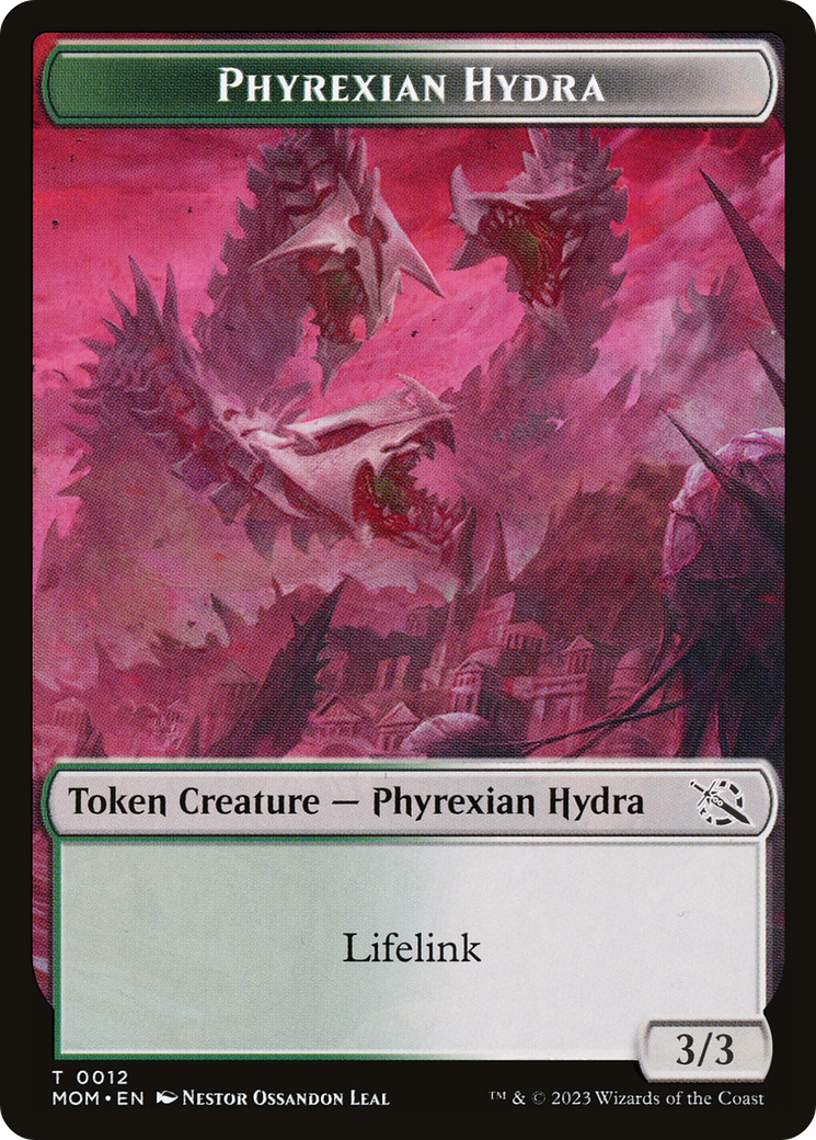 Warrior // Phyrexian Hydra (0012) Double-Sided Token [March of the Machine Tokens] | Grognard Games