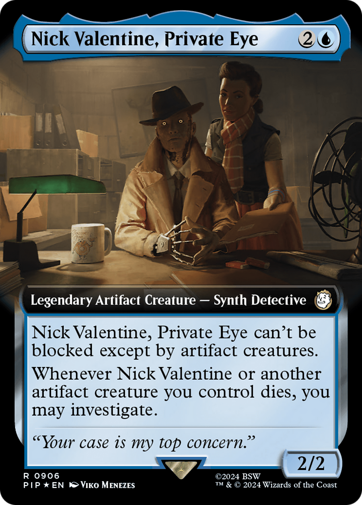 Nick Valentine, Private Eye (Extended Art) (Surge Foil) [Fallout] | Grognard Games
