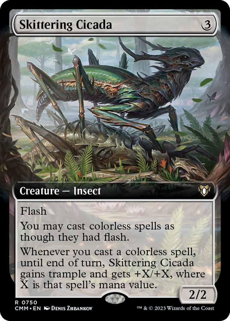 Skittering Cicada (Extended Art) [Commander Masters] | Grognard Games