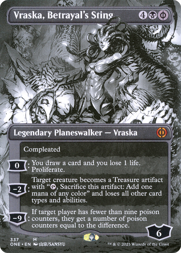 Vraska, Betrayal's Sting (Borderless Manga) [Phyrexia: All Will Be One] | Grognard Games
