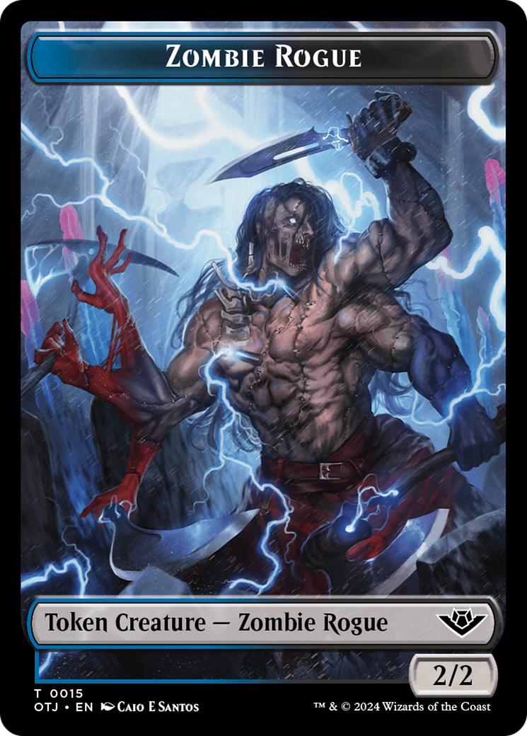 Zombie Rogue Token [Outlaws of Thunder Junction Tokens] | Grognard Games
